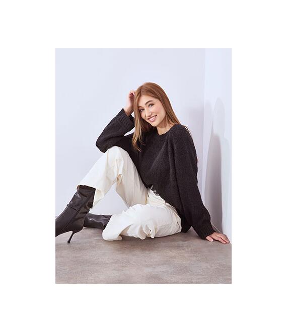 Πουλόβερ πλεκτό με απαλή υφή WT7620.4215+1