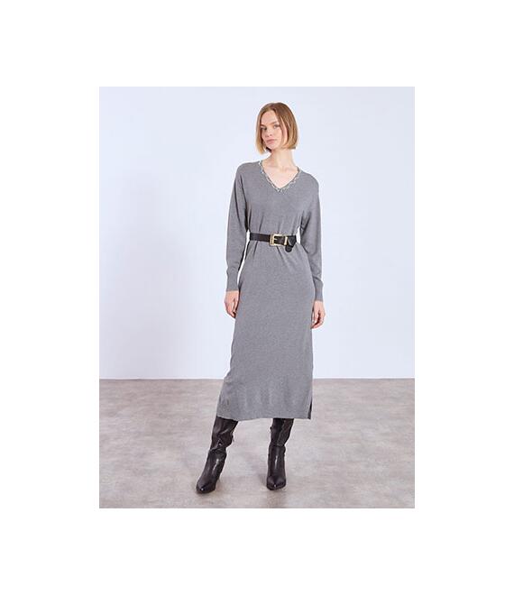 Φόρεμα πλεκτό μίντι με πέρλες WT7642.8627+2