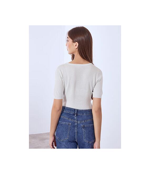 Μπλούζα πλεκτή μεταλλιζέ WT7693.4326+3