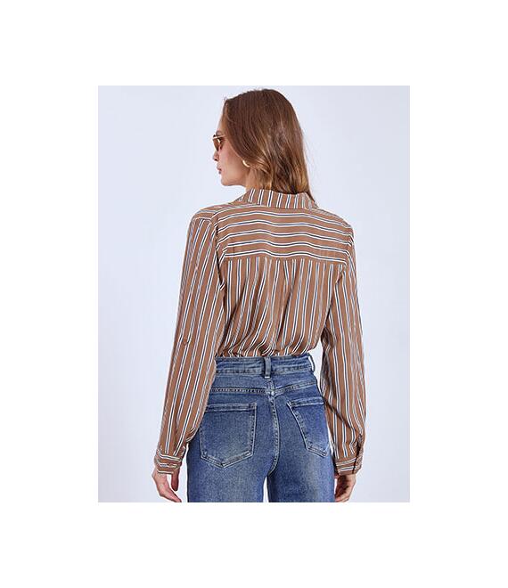 Πουκάμισο ριγέ με βαμβάκι WT9844.3031+1