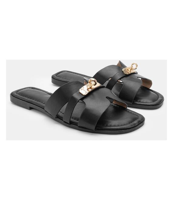 Παντόφλες με Διακοσμητικό - Μαύρο