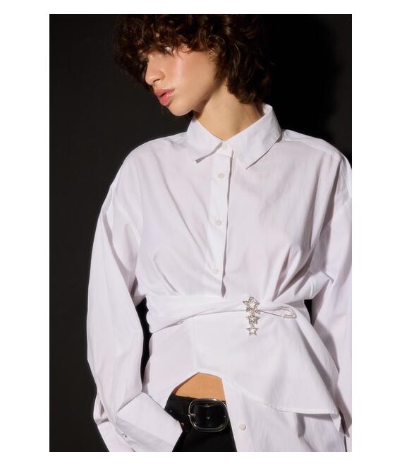 Stradivarius Σετ 2 Καρφίτσες Με Απλικέ Στρας Γκρι Os