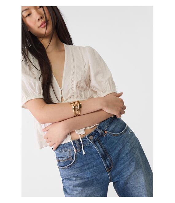 Stradivarius Μπρασελέ Maxi Με Κυματισμούς Χρυσαφί Os