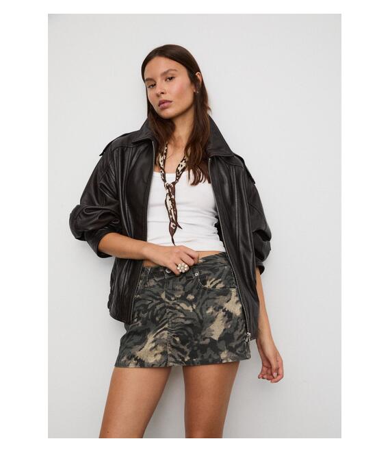 Stradivarius D62 Φούστα-Παντελόνι Με Σχέδια Χακί 42