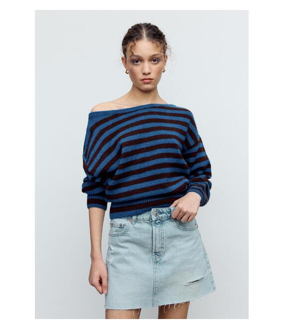 Stradivarius Κοντή Τζιν Φούστα Μπλε Ντένιμ 32