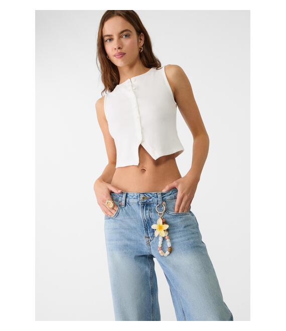 Stradivarius Μπρελόκ Με Γούρι Λουλούδι Ανοιχτό Κίτρινο Os