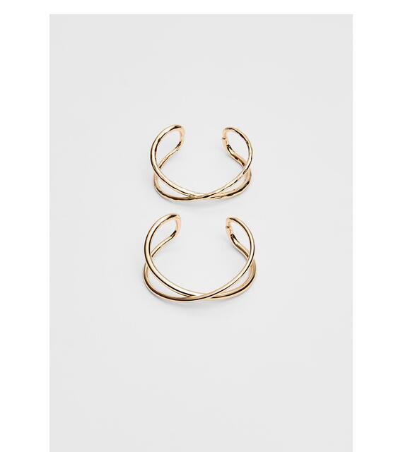 Stradivarius Σετ 2 Χρυσά Βραχιόλια Χρυσαφί Os