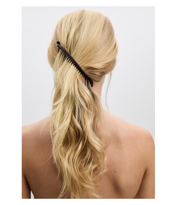 Stradivarius Σετ 2 Μπαρέτες Μαλλιών Μπανάνα Μαύρο Os