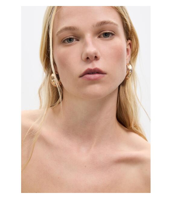 Stradivarius Σετ 2 Σκουλαρίκια Κρίκοι Συνδυασμένοι Κεραμιδί Os