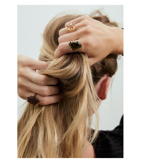 Stradivarius Σετ 3 Συνδυασμένα Δαχτυλίδια Γκρι Os