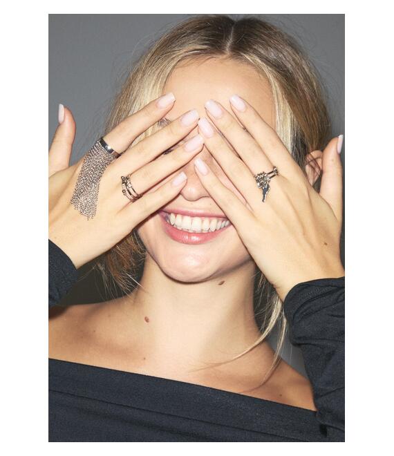 Stradivarius Σετ 5 Συνδυαστικά Δαχτυλίδια Καταρράκτης Γκρι Os