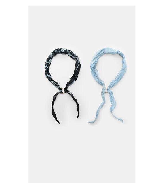 Stradivarius Συσκευασία 2 Συνδυασμένων Μπαντανών Navy Blue Os