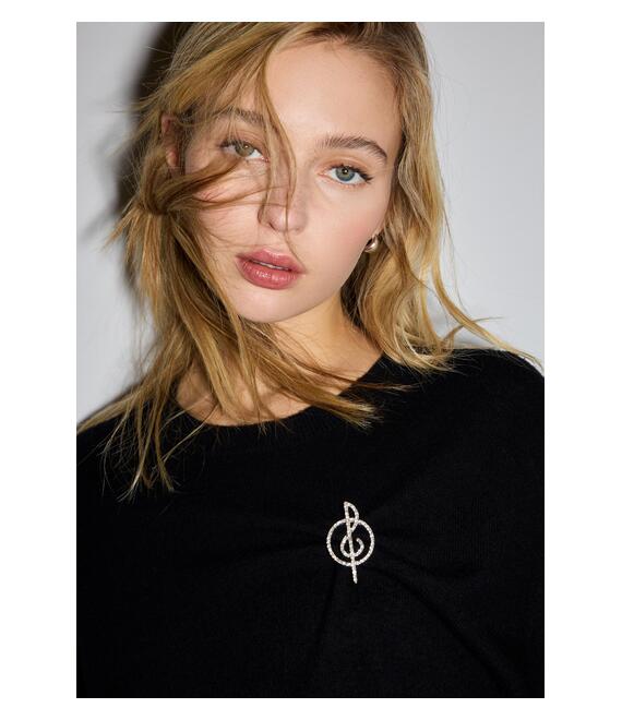 Stradivarius Γυαλιστερή Καρφίτσα Stradivarius Γκρι Os