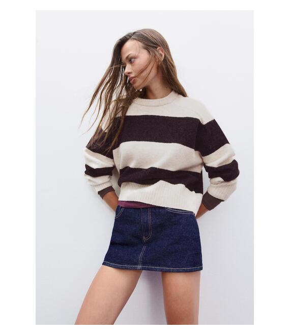 Stradivarius Βασικό Πουλόβερ Από Απαλό Πλεκτό Μωβ Xl