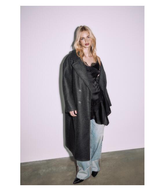 Stradivarius Κοντό Σατινέ Φόρεμα Με Δαντέλα Μαύρο L