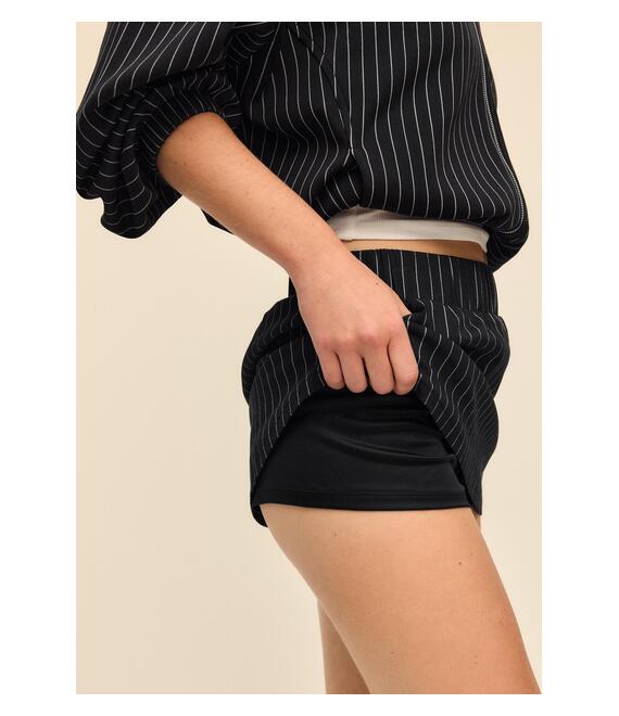 Stradivarius Φούστα-Παντελόνι Με Λεπτή Ρίγα Βανίλια S