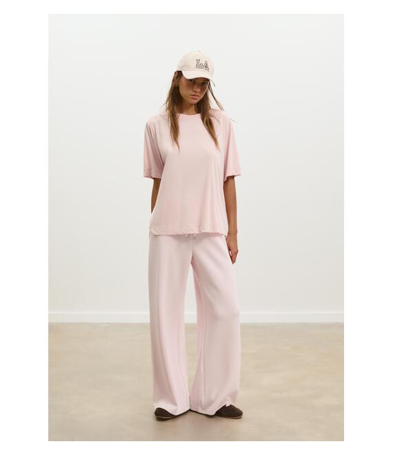 Stradivarius Oversize Μπλουζάκι Απαλής Υφής Παστέλ Ροζ M