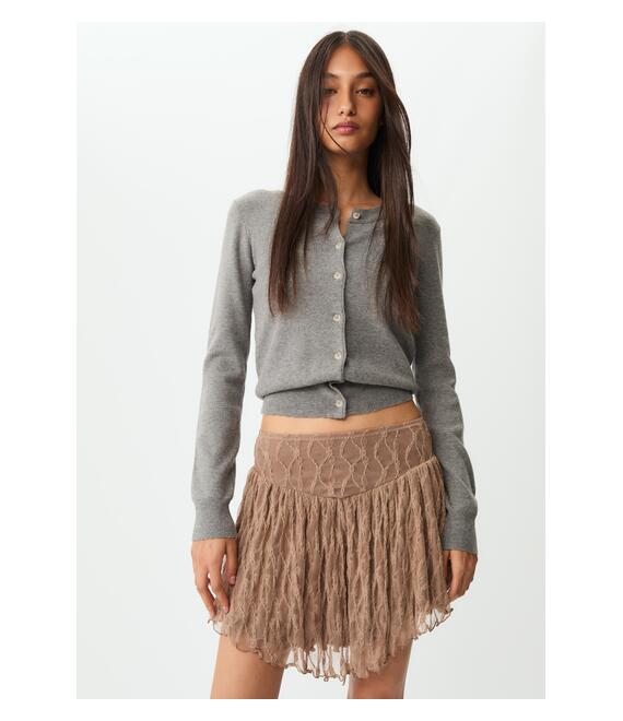 Stradivarius Μίνι Φούστα Δαντέλα 0-456 M