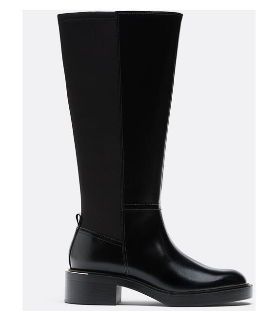 Stradivarius Ίσιες Μπότες Ιππασίας Μαύρο 37