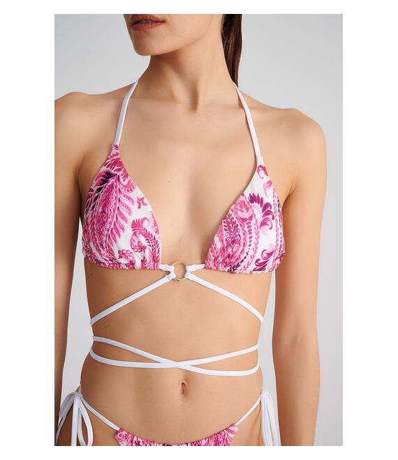 ΤΡΙΓΩΝΙΚΟ ΜΑΓΙΟ ΜΠΙΚΙΝΙ ΤΟΠ ΜΕ ΦΛΟΡΑΛ ΤΥΠΩΜΑ