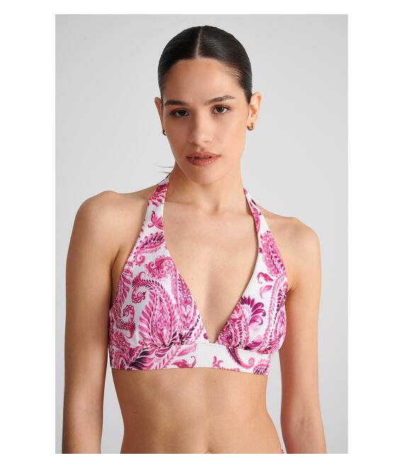 ΤΡΙΓΩΝΙΚΟ ΜΑΓΙΟ ΜΠΙΚΙΝΙ ΤΟΠ ΜΕ ΦΛΟΡΑΛ ΤΥΠΩΜΑ ΣΕ CUP D