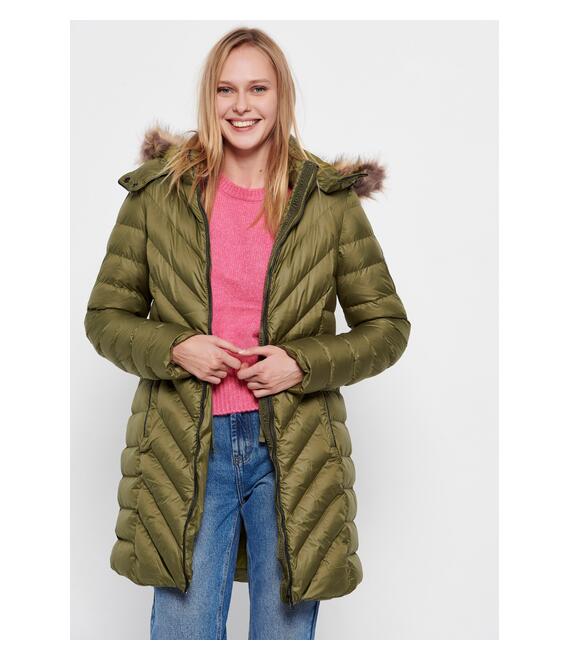 Puffer μπουφάν με αποσπώμενη κουκούλα