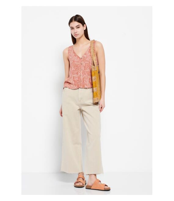 High-rise τζιν ζιπ κιλότ