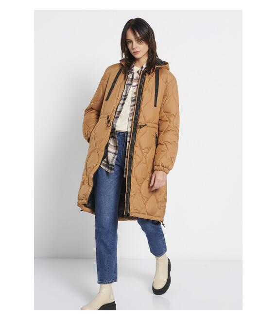 Relaxed fit puffer μπουφάν με αποσπώμενη κουκούλα