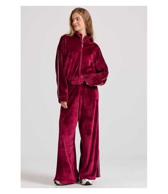 Βελουτέ ζακέτα με ψηλή λαιμόκοψη