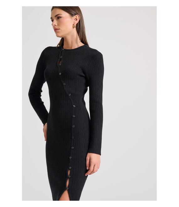 Midi κρουαζέ φόρεμα με κλείσιμο με κουμπιά