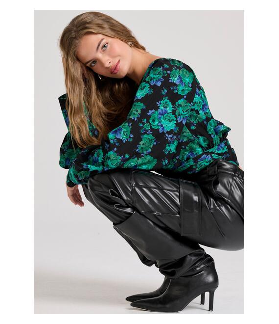 Γυναικείο cargo παντελόνι από οικολογικό δέρμα (PU)