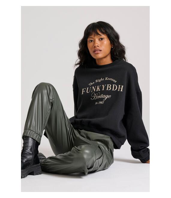 Γυναικείο cargo παντελόνι από οικολογικό δέρμα (PU)