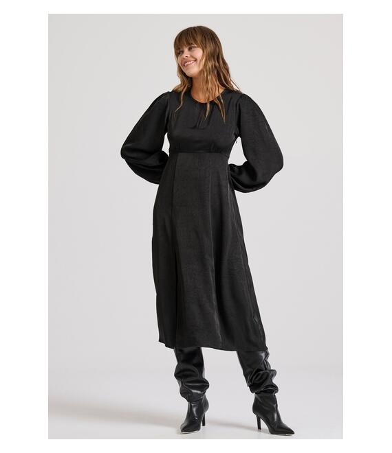 Midi σατινέ φόρεμα με crinkle effect