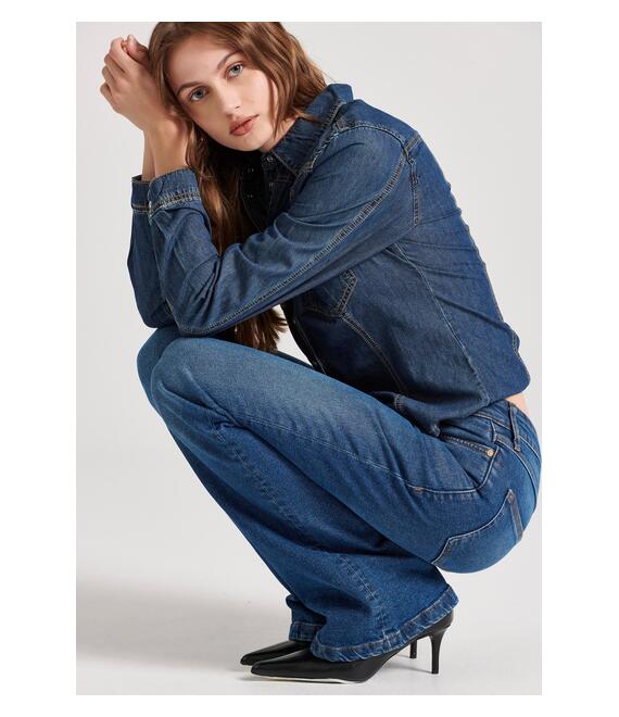 Flare fit τζιν παντελόνι