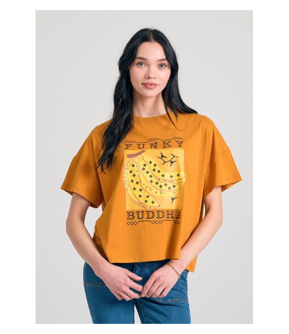 Loose fit t-shirt από οργανικό βαμβάκι με τύπωμα