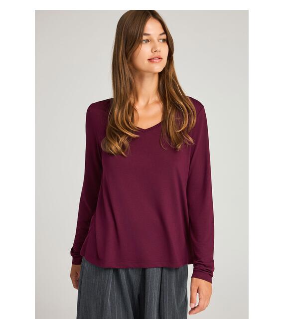 Μακρυμάνικη μπλούζα με χαμηλή λαιμόκοψη