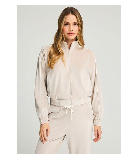 Βελουτέ ζακέτα με ρίγα