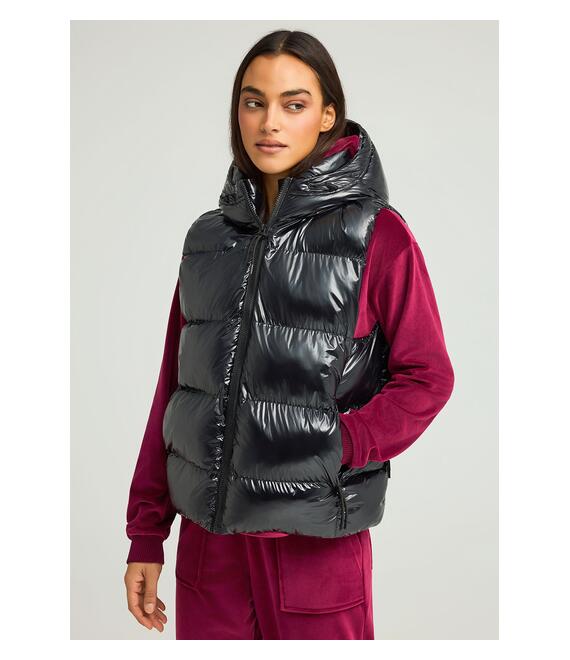 Puffer αμάνικο μονόχρωμο μπουφάν