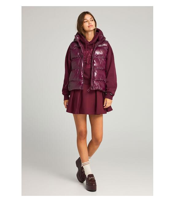 Puffer αμάνικο μονόχρωμο μπουφάν