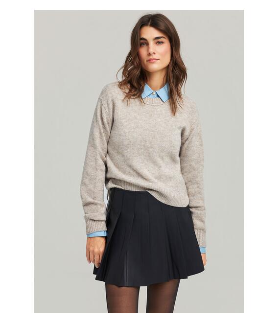 Πλεκτή μπλούζα με τελείωμα rib