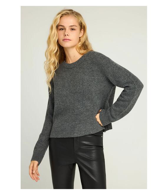 Πλεκτή μπλούζα με τελείωμα rib