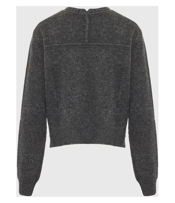 Πλεκτή μπλούζα με τελείωμα rib