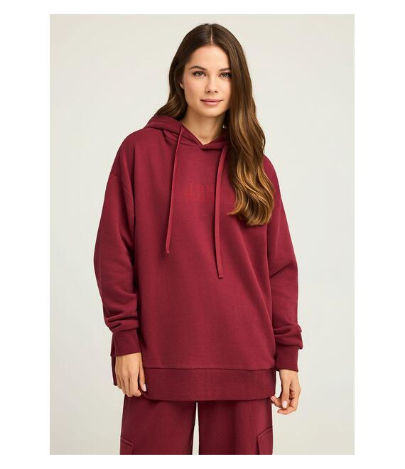 Oversized φούτερ με τύπωμα στην πλάτη