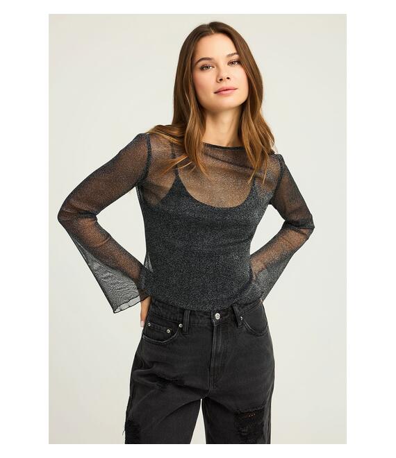 Μπλούζα sheer με διαφάνεια