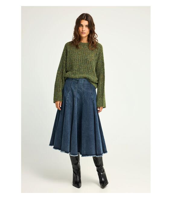 Sustainable πλεκτή μπλούζα με τελείωμα rib