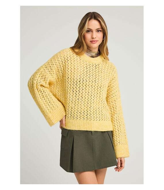 Sustainable πλεκτή μπλούζα με τελείωμα rib