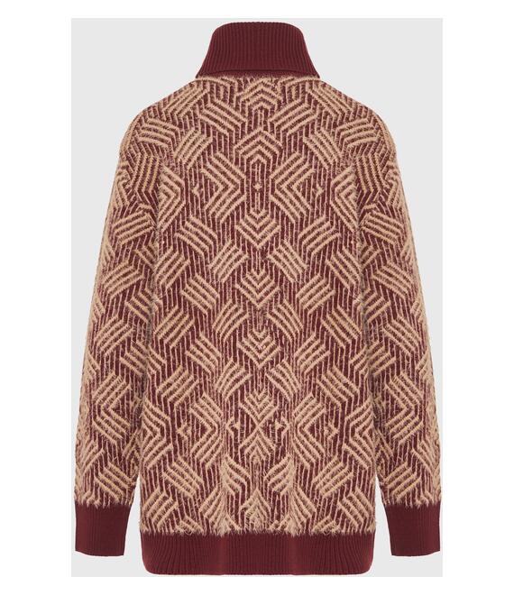 Loose fit πλεκτό ζιβάγκο με σχέδιο στην πλέξη