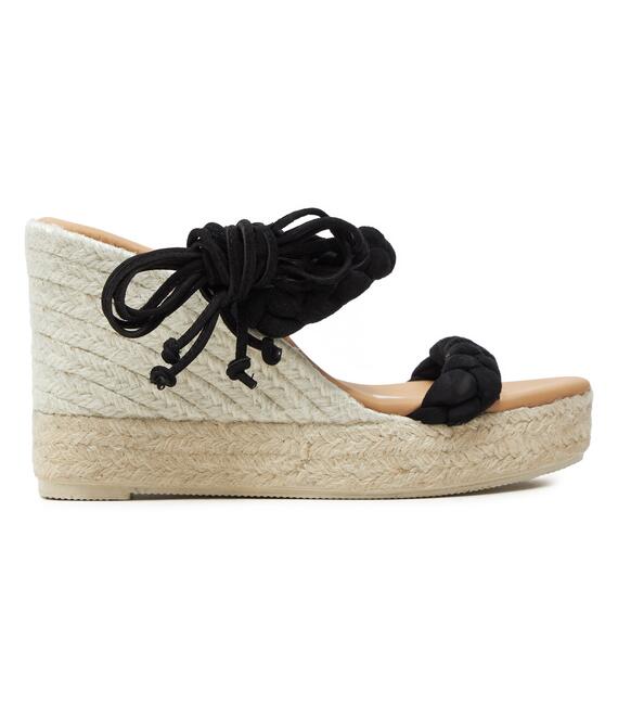 Εσπαντρίγιες Manebi Hamptons Two Braided Bands Wedge Espadrilles K 1.0 WE Μαύρο