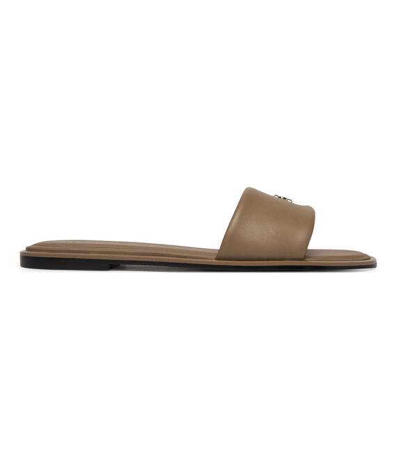 Παντόφλες Calvin Klein Round Flat Sndl Lth Bar Hw 2 HW0HW02925 Μπεζ