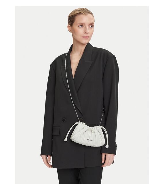 Τσάντα Calvin Klein Drawstring Plisse Conv Mini Cb P LV04F3077G Λευκό
